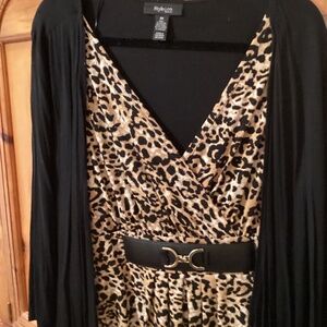 Vintage Leopard and Black Attached Top Size 0X